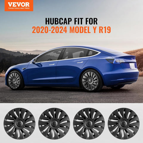 VEVOR Wheel Rim Cover Hubcaps, 19 in, 2020 - 2024 Model Y Fully Fit Hubcap with Snap, Guard Tape & Valve Nozzle Hole, ABS & PC Hubcap with High Rigidity & Less Wind Drag, Fits for All Weather Use - with | Sold by Uncle Wiener's Wholesale