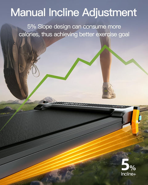 Walking Pad with Incline, Under Desk Treadmill for Home, 2.5HP Portable Treadmills with Remote Control, 4 in 1 Incline Treadmill with LED Display - with Dark Black | Sold by Uncle Wiener's Wholesale