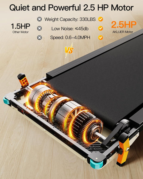 Walking Pad with Incline, Under Desk Treadmill for Home, 2.5HP Portable Treadmills with Remote Control, 4 in 1 Incline Treadmill with LED Display - with Dark Black | Sold by Uncle Wiener's Wholesale