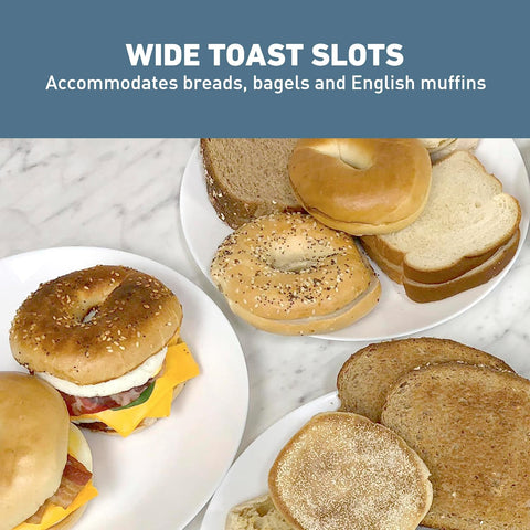West Bend 78500 Breakfast Station Wide Slot Toaster with Removable Crumb Tray includes Meat and Vegetable Warming Tray with Egg Cooker and Poacher, 2 - Slice, Black - with | Sold by Uncle Wiener's Wholesale