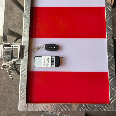 Wide Load & Pilot Car LED Warning Sign with Hydraulic Lift 2934814 - with | Sold by Uncle Wiener's Wholesale