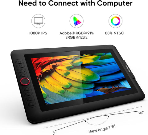 XPPen Drawing Tablet with Screen Full - Laminated Graphics Drawing Monitor Artist13.3 Pro Graphics Tablet with Adjustable Stand and 8 Shortcut Keys (8192 Levels Pen Pressure, 123% sRGB) - with | Sold by Uncle Wiener's Wholesale