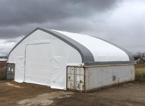 Container Storage Shelters – Single & Double Truss Fabric Buildings - Uncle Wiener's Wholesale