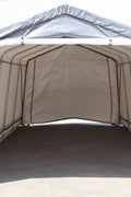 12×20×9 FT PVC Storage Building – Front View Open