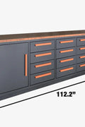 10 Ft 12 - Drawer & 2 - Cabinet Steel Workbench – Heavy - Duty Industrial Tool Storage - 12 - Drawer Steel Workbench with Red | Sold by Uncle Wiener's Wholesale