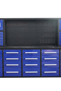 10 FT Tool Bench with 30 Drawers – Heavy - Duty Workbench & Garage Storage Cabinet - with Blue | Sold by Uncle Wiener's Wholesale