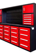 10 FT Tool Bench with 30 Drawers – Heavy - Duty Workbench & Garage Storage Cabinet - with Blue | Sold by Uncle Wiener's Wholesale