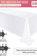 10 Pack Satin Tablecloth 90 x 156 Inch White Rectangle Silky Satin Table Cover,Bright Silk Smooth Fabric Table Cloth,Overlay Silky Table Cover for Wedding Party Banquet Event Dining Decoration - with | Sold by Uncle Wiener's Wholesale