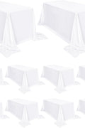 10 Pack Satin Tablecloth 90 x 156 Inch White Rectangle Silky Satin Table Cover,Bright Silk Smooth Fabric Table Cloth,Overlay Silky Table Cover for Wedding Party Banquet Event Dining Decoration - with | Sold by Uncle Wiener's Wholesale
