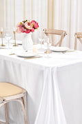 10 Pack Satin Tablecloth 90 x 156 Inch White Rectangle Silky Satin Table Cover,Bright Silk Smooth Fabric Table Cloth,Overlay Silky Table Cover for Wedding Party Banquet Event Dining Decoration - with | Sold by Uncle Wiener's Wholesale
