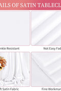 10 Pack Satin Tablecloth 90 x 156 Inch White Rectangle Silky Satin Table Cover,Bright Silk Smooth Fabric Table Cloth,Overlay Silky Table Cover for Wedding Party Banquet Event Dining Decoration - with | Sold by Uncle Wiener's Wholesale