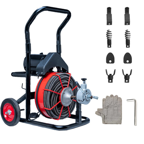 100FT x 1/2" Automatic Drain Cleaner Machine – 8 Cutters, Foot Pedal, GFCI – DCM10012A - with | Sold by Uncle Wiener's Wholesale