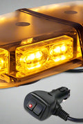 36 LED rooftop emergency strobe light with magnetic mount – front view
Amber-white LED light bar installed on truck roof
16 flash modes emergency vehicle warning light – with cable
Heavy-duty magnetic base with rubber pads – strobe light