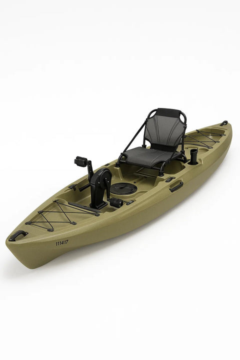 12 FT Pedal Drive Fishing Kayak – Hands - Free Design with Rod Holders & Storage for Lake & River | Model 111417 - with | Sold by Uncle Wiener's Wholesale