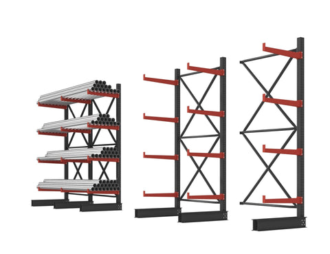 12 Ft Single - Sided Cantilever Rack – 5 - Layer Industrial Racking | SBL1200 Starter & Expansion Bays - with Starter Bay | Sold by Uncle Wiener's Wholesale