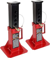 12 Ton Heavy - Duty Jack Stands Set – Adjustable Pin, Welded Steel, 18.11" Max Height | Torin TZ120006 - Heavy - Duty Adjustable Jack Stands with | Sold by Uncle Wiener's Wholesale