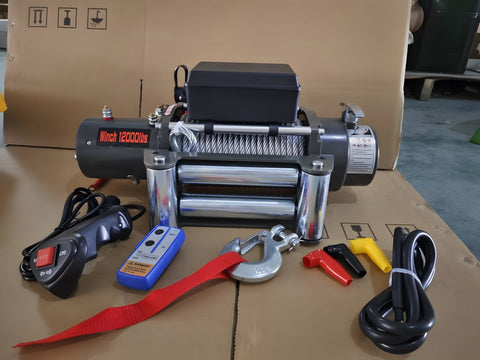12,000 lb Electric Winch – 12V, 6.6HP, Wireless Remote, 3 - Stage Gear K12000 - with | Sold by Uncle Wiener's Wholesale