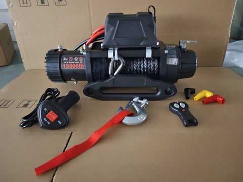 12V 13,500 lb Synthetic Rope Winch – ZLP13500 Remote Control, 3 - Stage Gear, 6.8HP Motor - with | Sold by Uncle Wiener's Wholesale