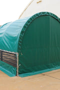 13, 26 & 32 ft Livestock Corral Shelter – 12' Dome Roof, 17oz Green PVC Cover, 6 - Bar Panels & 5' Swing Gate - with 13FT | Sold by Uncle Wiener's Wholesale