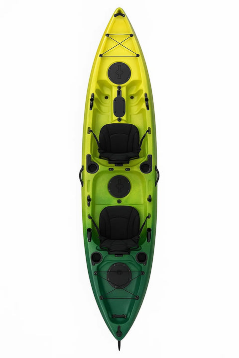 13.5 FT Deluxe Tandem Fishing Kayak – Stable Design with Rod Holders, Storage Hatches for Lake & Ocean 111416 - with | Sold by Uncle Wiener's Wholesale