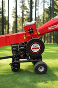 Heavy-duty branch chipper for tree and yard waste with Loncin engine