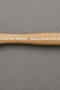 16 oz ball pein hammer with wooden hickory handle

Forged steel head hammer for machinists and metalworkers

Side view of dual-end ball peen hammer

Heavy-duty metalworking hammer with ergonomic handle

Flat and rounded head hammer tool on white background