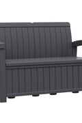 185 L Outdoor Patio Storage Bench – Gray Resin Deck Box Seat (600 lb Capacity) - with | Sold by Uncle Wiener's Wholesale