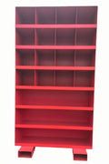 19 - Drawer Heavy - Duty Bolt Bin Cabinet with Forklift Pockets – Available in Black or Red - with Red | Sold by Uncle Wiener's Wholesale