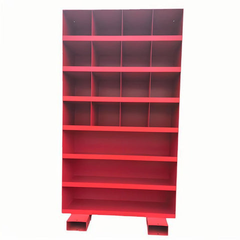 19 - Drawer Heavy - Duty Bolt Bin Cabinet with Forklift Pockets – Available in Black or Red - with Red | Sold by Uncle Wiener's Wholesale