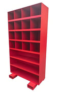 19 - Drawer Heavy - Duty Bolt Bin Cabinet with Forklift Pockets – Available in Black or Red - with Black | Sold by Uncle Wiener's Wholesale