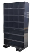 19 - Drawer Heavy - Duty Bolt Bin Cabinet with Forklift Pockets – Available in Black or Red - with Black | Sold by Uncle Wiener's Wholesale