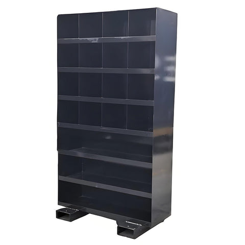 19 - Drawer Heavy - Duty Bolt Bin Cabinet with Forklift Pockets – Available in Black or Red - with Black | Sold by Uncle Wiener's Wholesale