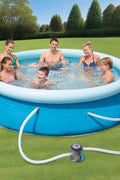 Bestway Fast Set 10ft inflatable pool with pump
Family swimming in Bestway 15ft round pool
Easy setup inflatable backyard pool by Bestway
Bestway 57269 10 ft x 30 inch pool above ground
Bestway 57315 15 ft x 33 inch round pool with filter pump
