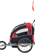 2 - in - 1 Bike Trailer & Jogger Stroller for 2 Kids – Baby Carrier with Canopy, Safety Harness, Storage – Model BT0003 - with | Sold by Uncle Wiener's Wholesale