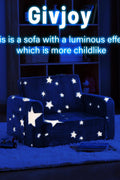 2 - in - 1 Toddler Chair Plush Kids Couch – Washable Cover, Glow in the Dark, Fold - Out Sofa with Handle & Storage Pocket – SKU 3848511 - with | Sold by Uncle Wiener's Wholesale