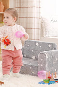 2 - in - 1 Toddler Chair Plush Kids Couch – Washable Cover, Glow in the Dark, Fold - Out Sofa with Handle & Storage Pocket – SKU 3848511 - with | Sold by Uncle Wiener's Wholesale