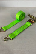 2” x 15FT Ratchet Tie Down Strap with Double J - Hooks – Neon Green – 3,300 lb Load Capacity RS1500 - with 2" X 15' Strap | Sold by Uncle Wiener's Wholesale