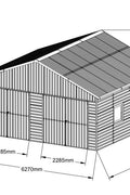 20 × 20 FT Metal Building with Double Doors | Outdoor Storage Shed SG2119W - with | Sold by Uncle Wiener's Wholesale