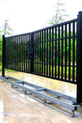 20 FT Galvanized Steel Farm Driveway Gate with Black Powder-Coated Finish – TM18NCC