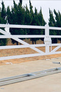 20 FT Farm Driveway Gate White– Heavy - Duty Wrought Iron Entry Gate Model TM18NCW - with | Sold by Uncle Wiener's Wholesale