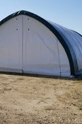 Side profile of portable truss storage structure