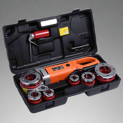 2000W electric portable pipe threader kit with carrying case and 6 dies