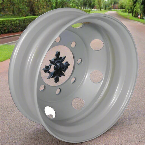 24.5 x 8.25 heavy-duty steel truck rim front angle view
22.5 x 8.25 demountable commercial truck wheel
Heavy-duty corrosion-resistant steel rim for long-haul trailers