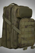 25L Tactical MOLLE Backpack in Woodlands Camo – Front View
Compact OD Green MOLLE Backpack – Side Storage View
Black Camo MOLLE Pack with Front Pouch and Bottle Holder
A-TACS Tactical Pack – Rear Strap Design and Padding