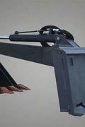 Skid steer backhoe digging bucket with fixed arm and cast teeth

Second Image: Side angle of heavy-duty fixed arm digging bucket

Third Image: Skid steer bucket attached to loader arm in operating position