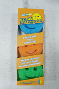 3-pack smiley face scrub sponges in blue, orange, and green
Odor-resistant ergonomic sponges for kitchen and bathroom
Fun smiley scrubbers – non-scratch and color-coded for home cleaning
