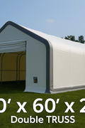 30′ Wide Double Truss Storage Buildings – Heavy - Duty PVC Fabric Shelters - Portable Storage Shelter with Standard 30X60X20 | Sold by Uncle Wiener's Wholesale