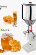 Manual Liquid Filling Machine Front View

Stainless Steel Hopper Tank

Liquid Bottle Filler with Piston Nozzle

Commercial Hand-Operated Filler for Cosmetics

Juice and Water Bottle Filling Machine in Use