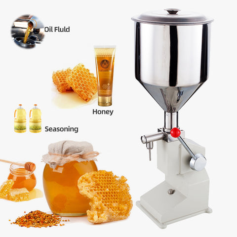 Manual Liquid Filling Machine Front View

Stainless Steel Hopper Tank

Liquid Bottle Filler with Piston Nozzle

Commercial Hand-Operated Filler for Cosmetics

Juice and Water Bottle Filling Machine in Use