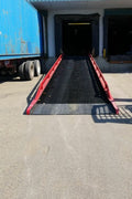 Industrial steel dock loading ramp with anti-slip surface